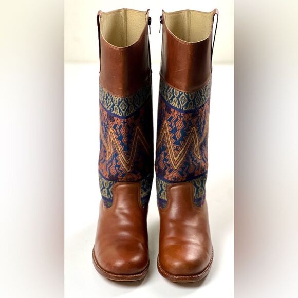 Teysha Leather Riding Boots/Aztec Textile - Picture 4 of 15